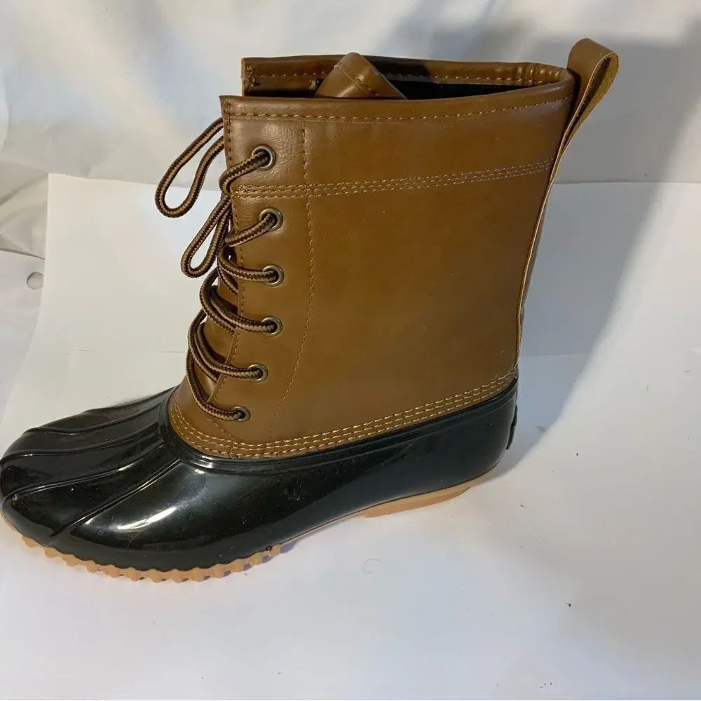 Sporto Womens Ariel Original Duck Rain Boots Sz 9 Brown Water Resistance Snow